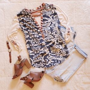Anthropologie Multi-Print Blouse